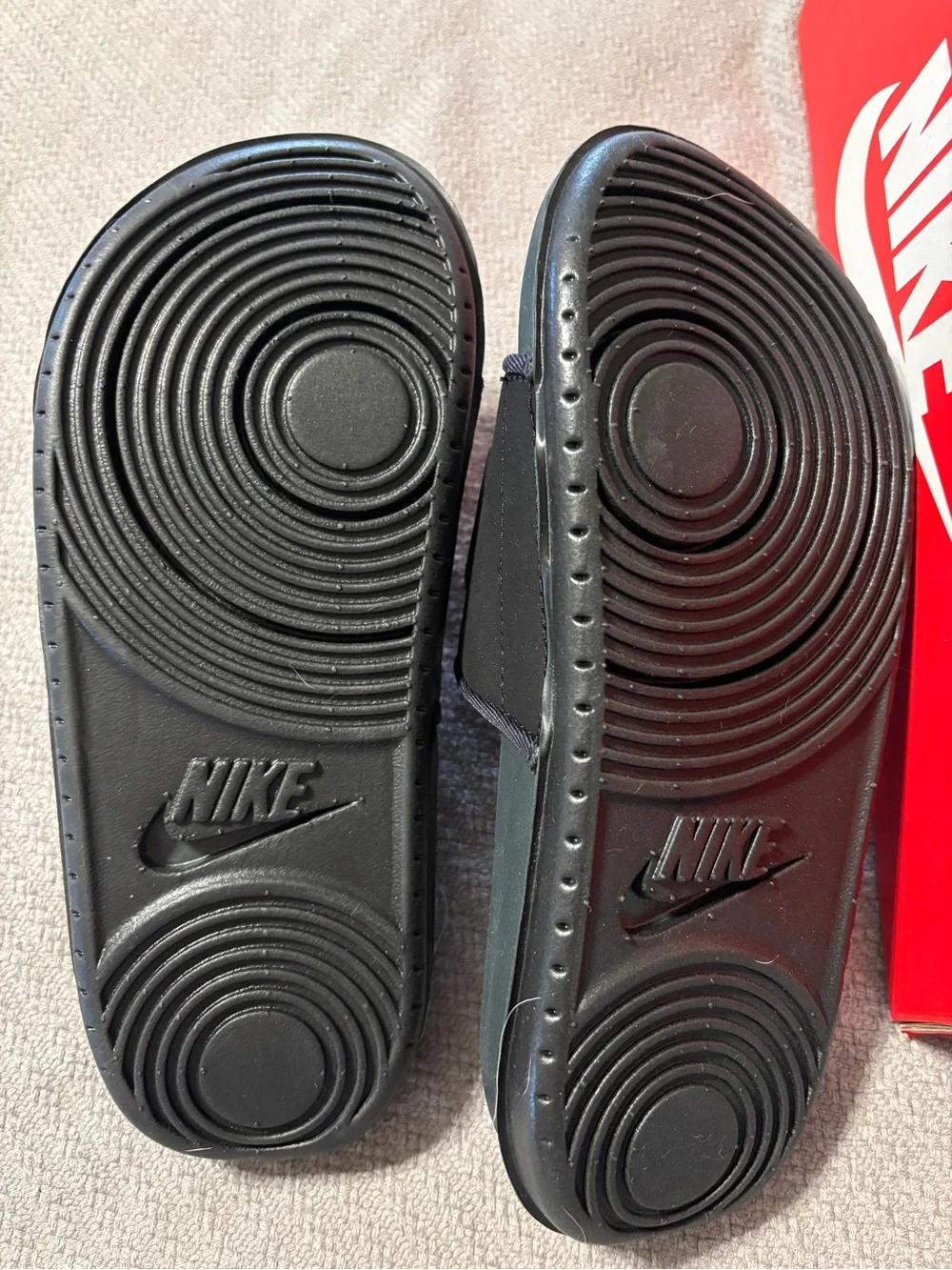 Nike Black Kids Slide Sandals with Embossed Logo
